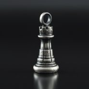 آویز نقره مهره شطرنج رخ