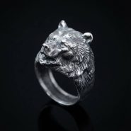 انگشتر نقره خرس